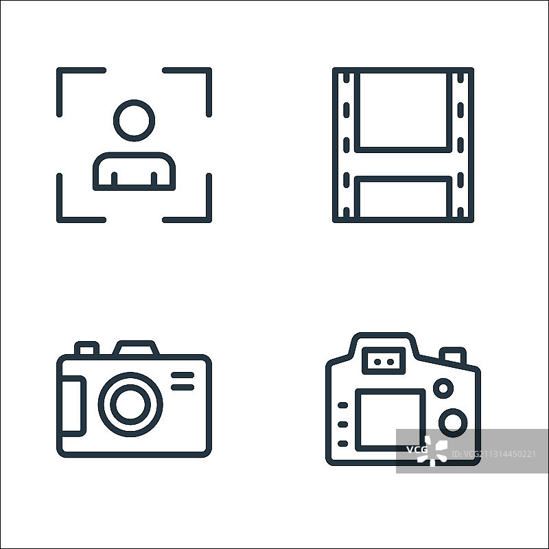 摄影线性图标合集图片素材