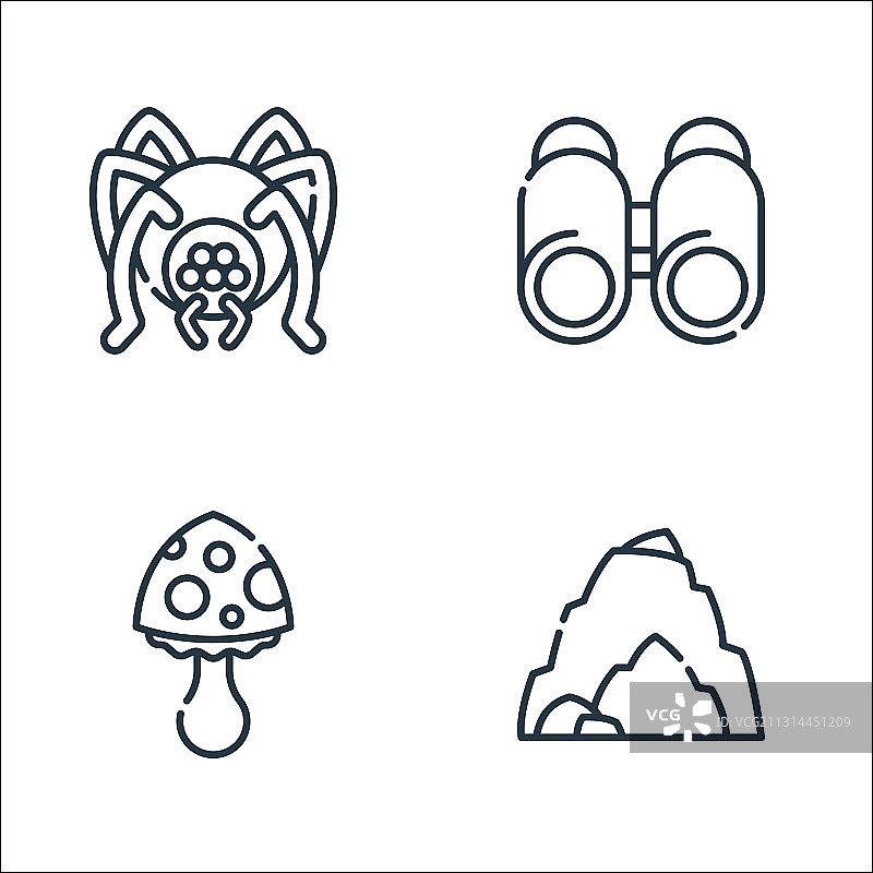 丛林线图标线性集质量线集图片素材