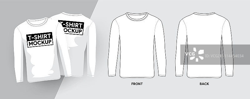 长袖T恤模板02图片素材