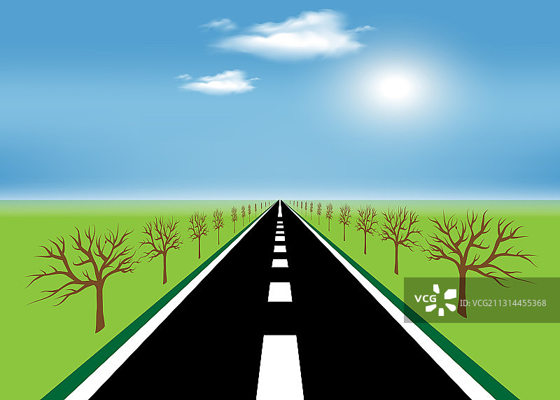 日出时分的高速公路图片素材