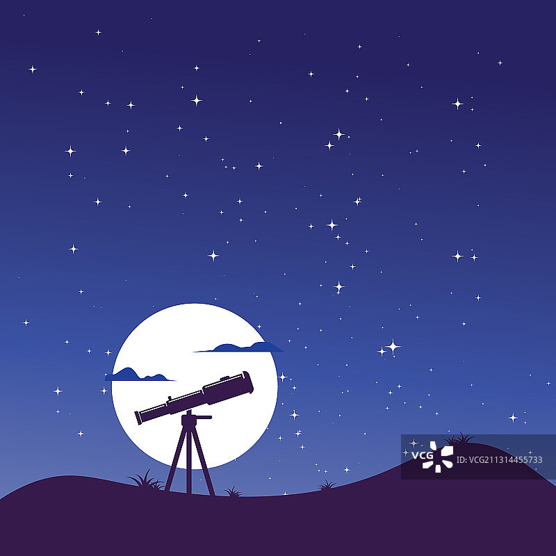夜空望远镜设计图片素材