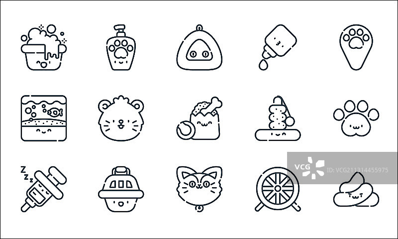 宠物线性图标合集图片素材