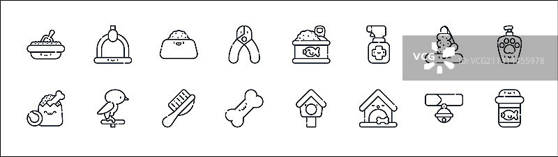 宠物线性图标合集图片素材