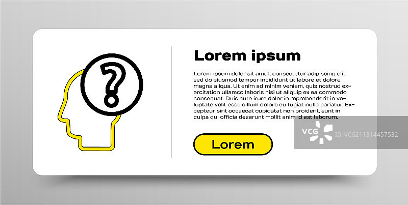 线条人头与问号图标图片素材