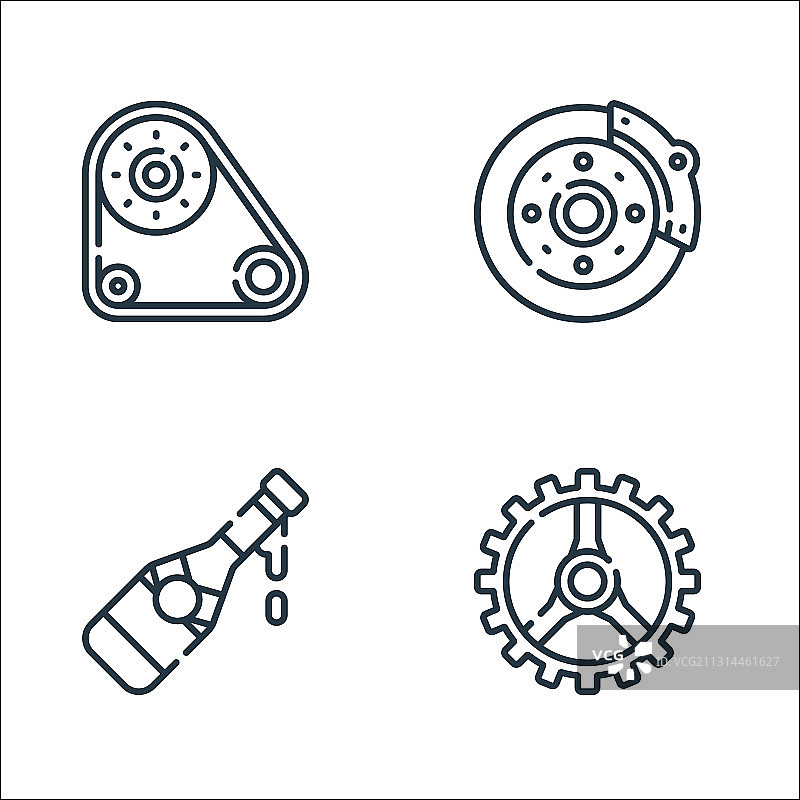 赛车运动线性图标合集图片素材