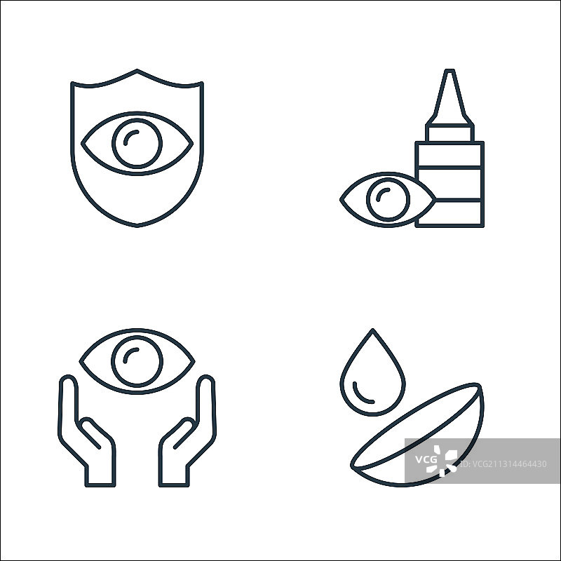 眼科线性图标集图片素材