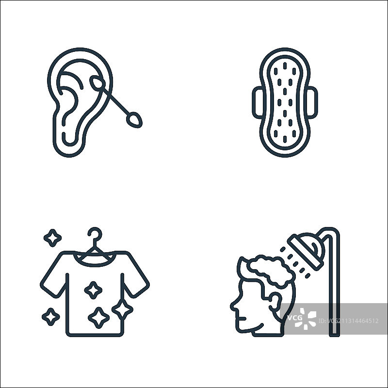 卫生线性图标集图片素材