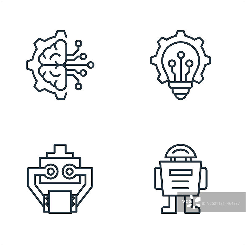 机器人线性图标质量线性组合图片素材