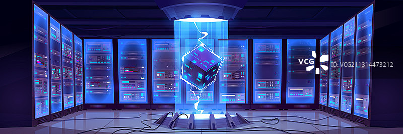 卡通大数据处理中心图片素材