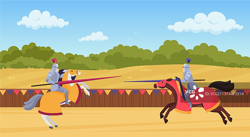 中世纪骑士战斗场景图片素材