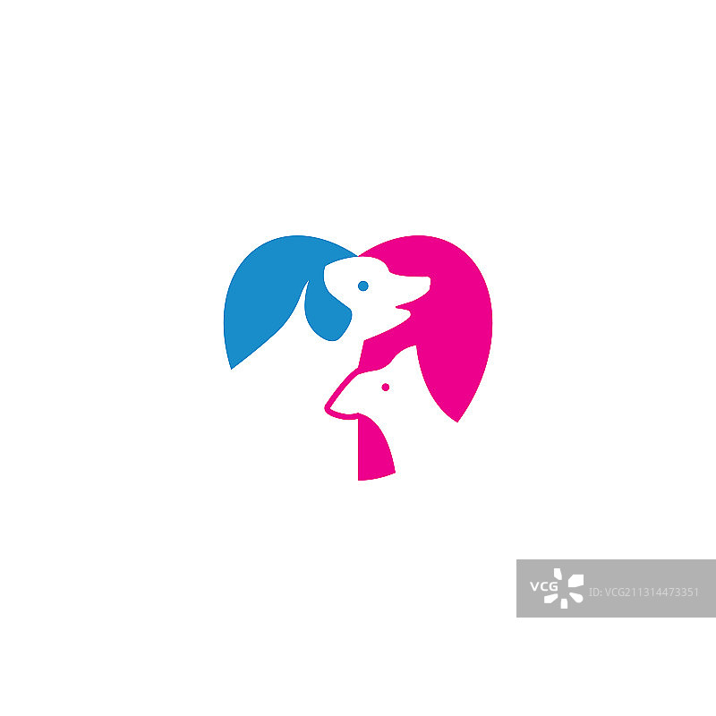 彩色爱心小狗logo设计图片素材