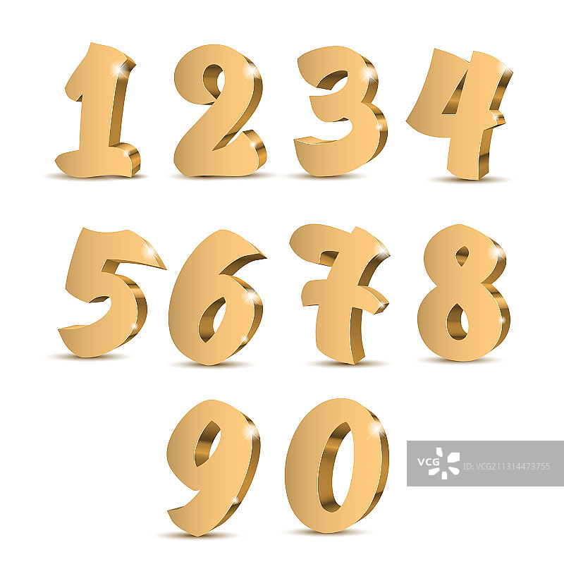 金色3D数字图片素材