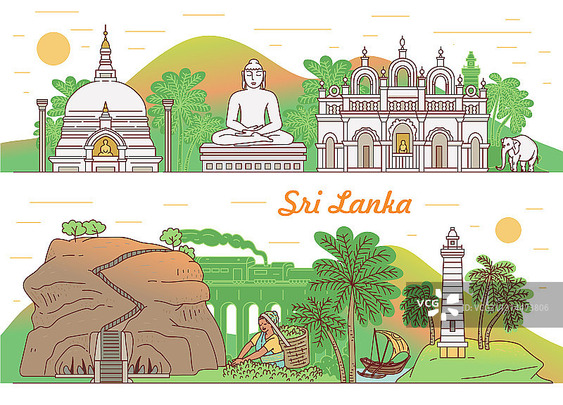 斯里兰卡地标宣传单或banner图片素材