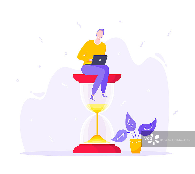 时间管理商业概念快乐的年轻人图片素材