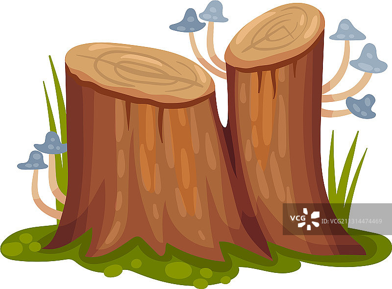 树桩上长着蘑菇图片素材