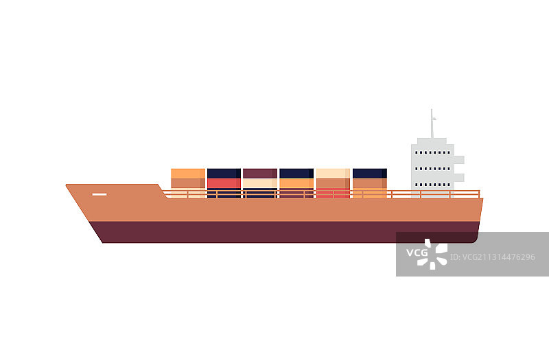 工业货船卡通扁平图标图片素材
