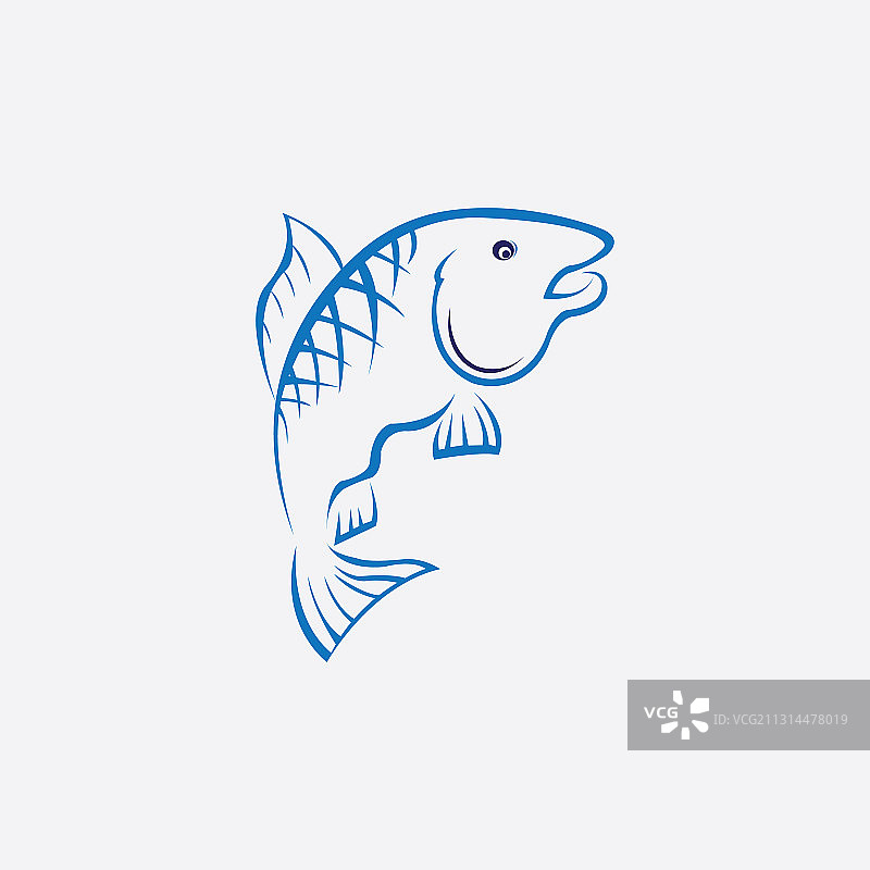 抽象彩色鱼Logo设计图片素材