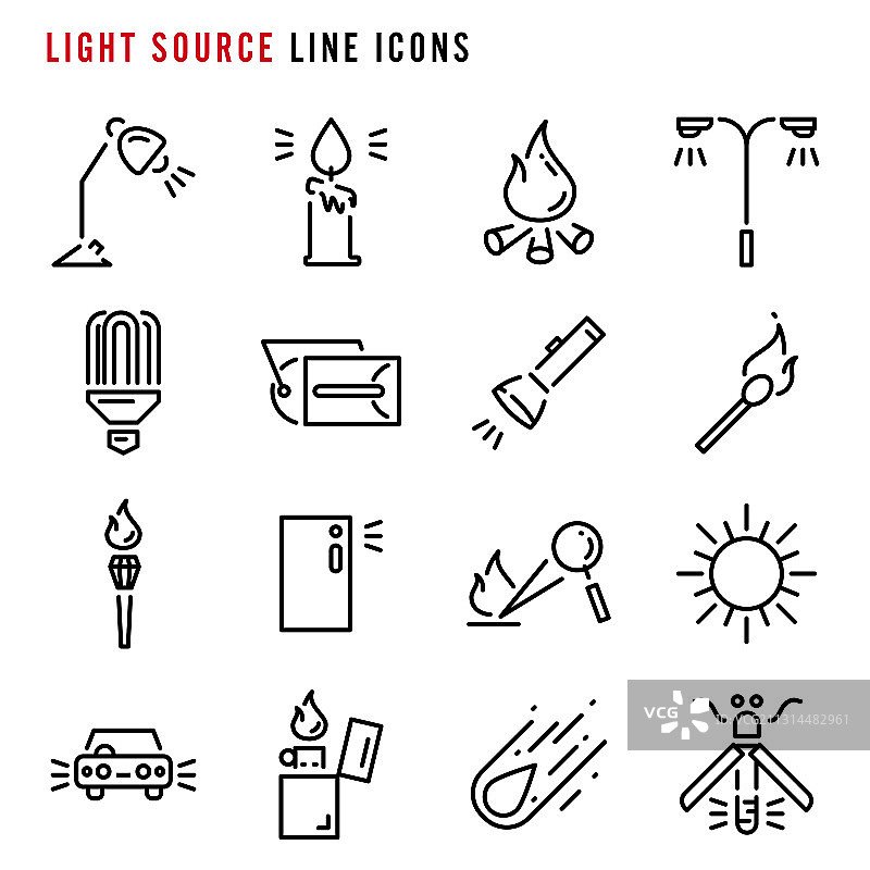 光源线性图标图片素材