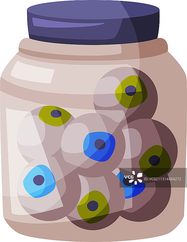 玻璃罐中的眼球万圣节装饰图片素材