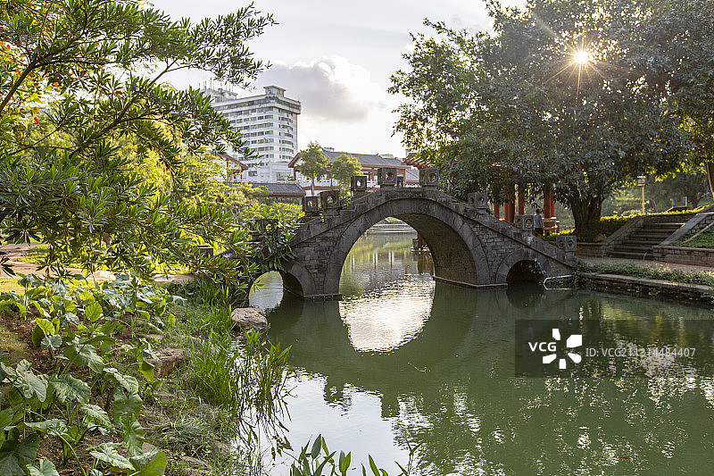 海南省海口市五公祠小桥流水风光图片素材