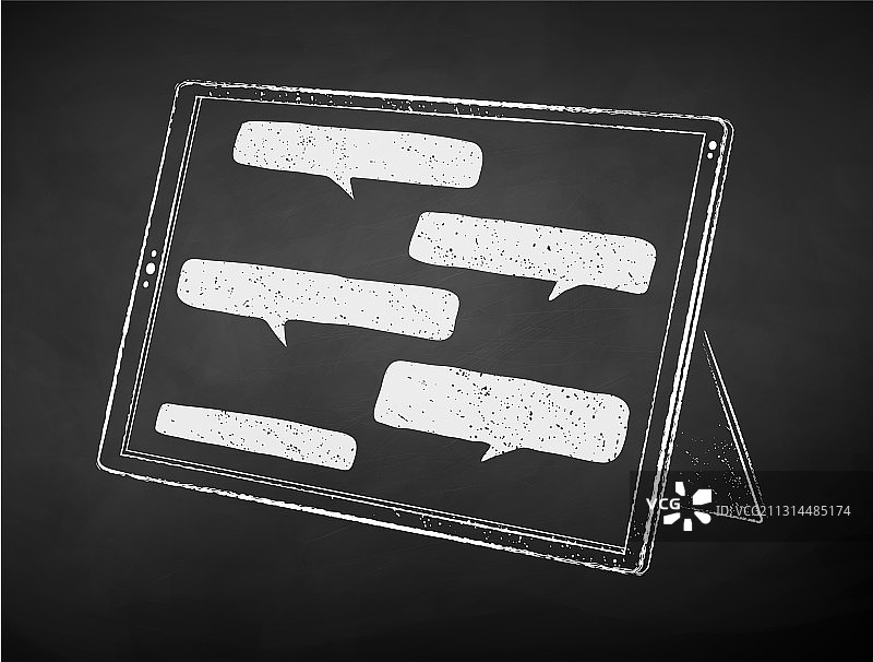 带有聊天气泡的数位板图片素材