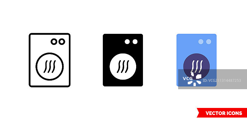 三种孤立标志的滚筒烘干机图标图片素材