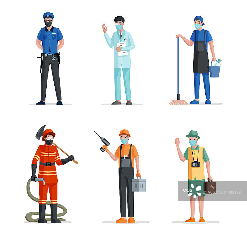 不同行业的群体合影，警察图片素材