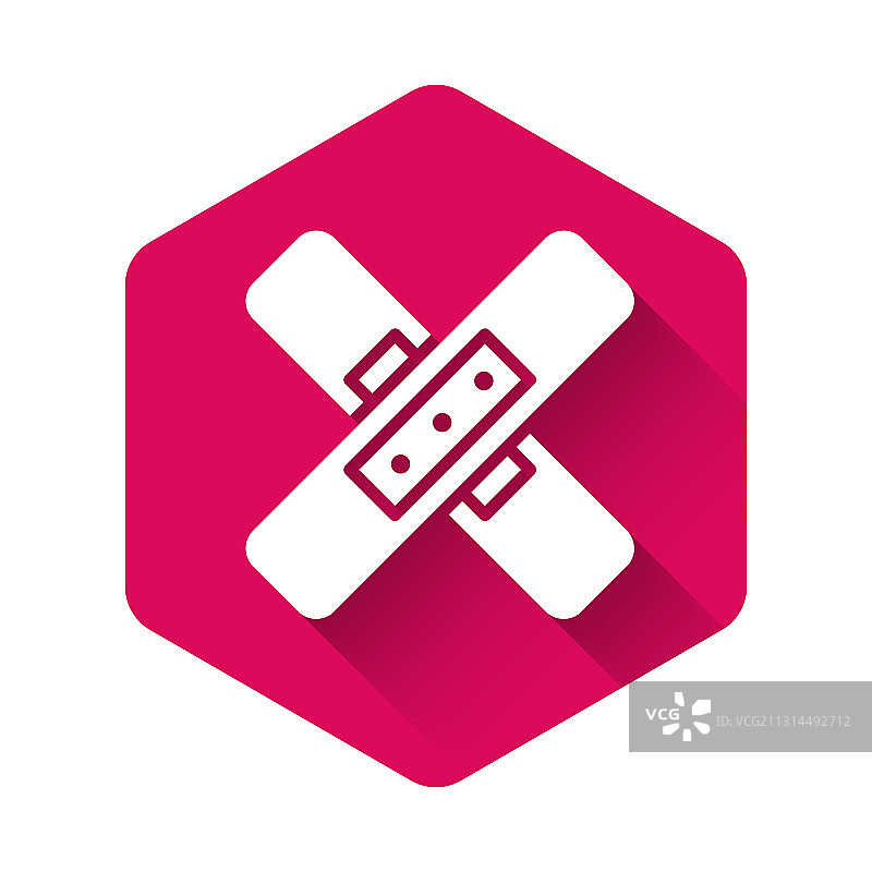 白色交叉绷带石膏图标图片素材