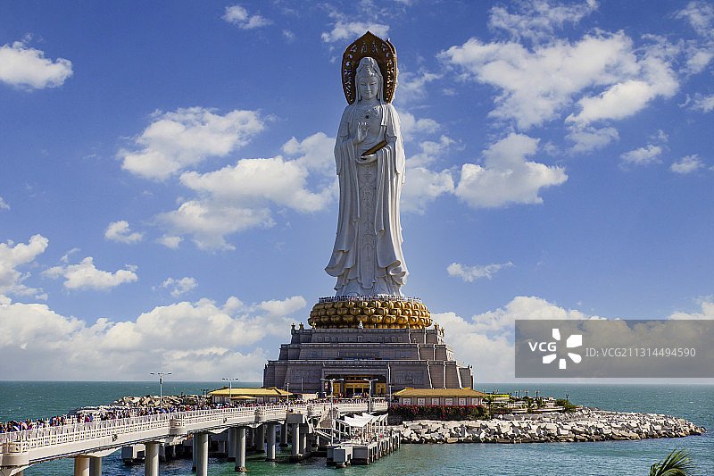 海南省三亚市南山佛教文化苑南海观音佛像图片素材