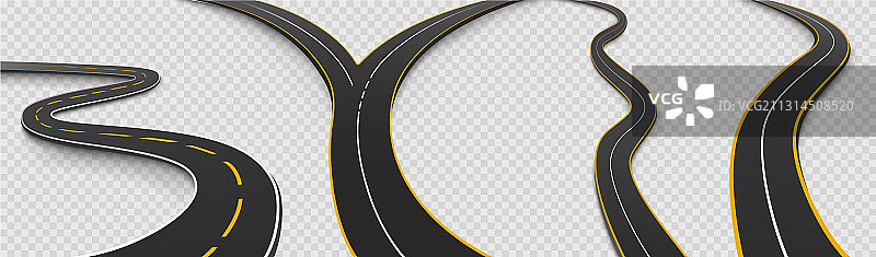 蜿蜒道路和岔路口高速公路图标图片素材