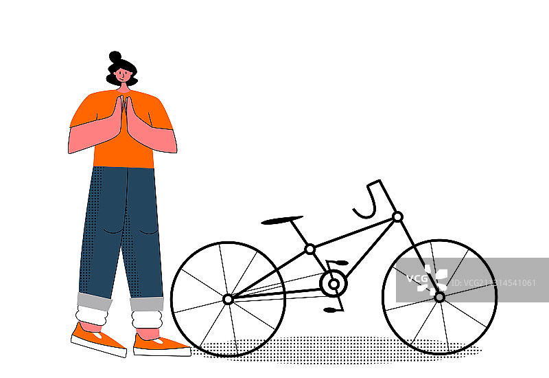扁平风格自行车维修图片素材