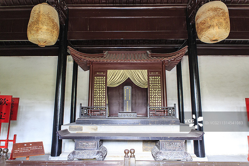 安徽合肥李鸿章享堂寝室（寝堂）神龛（李鸿章灵位）图片素材