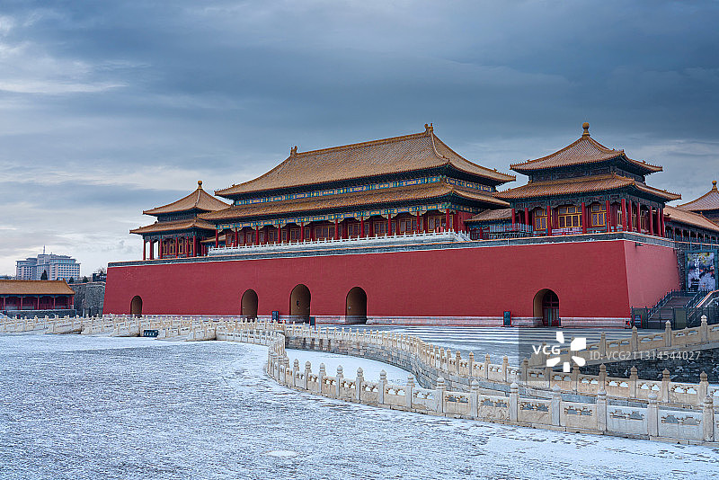 壮观的故宫午门雪景（无人）图片素材