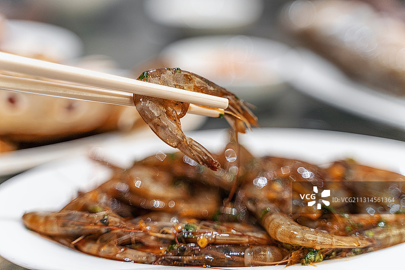 粤菜海鲜腌虾图片素材