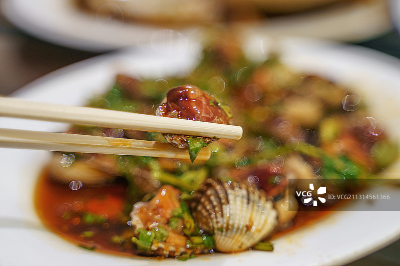 潮汕菜海鲜生腌血蚶图片素材