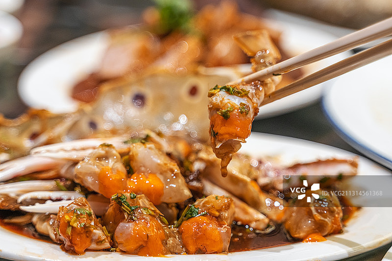 粤菜海鲜生腌螃蟹图片素材