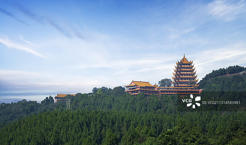 观音故里灵泉寺远景图片素材