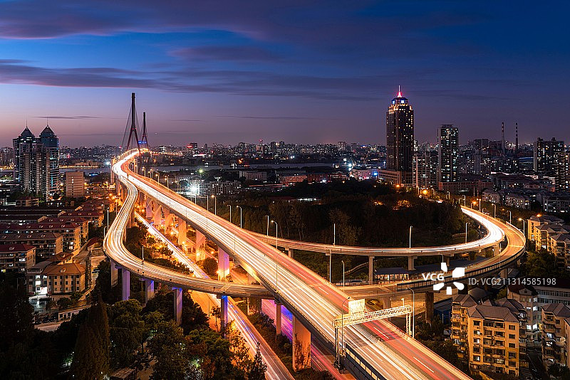 杨浦夕霞图片素材