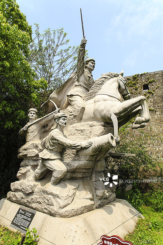 安徽省合肥市三河古镇英王陈玉成群雕图片素材