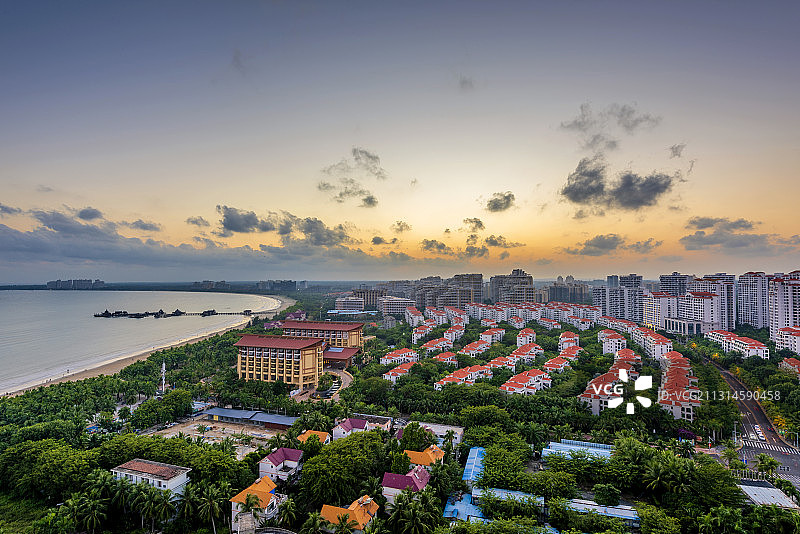 中国海南省文昌市清澜高隆湾日暮图片素材