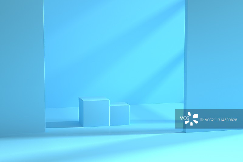 蓝色空间展示图图片素材