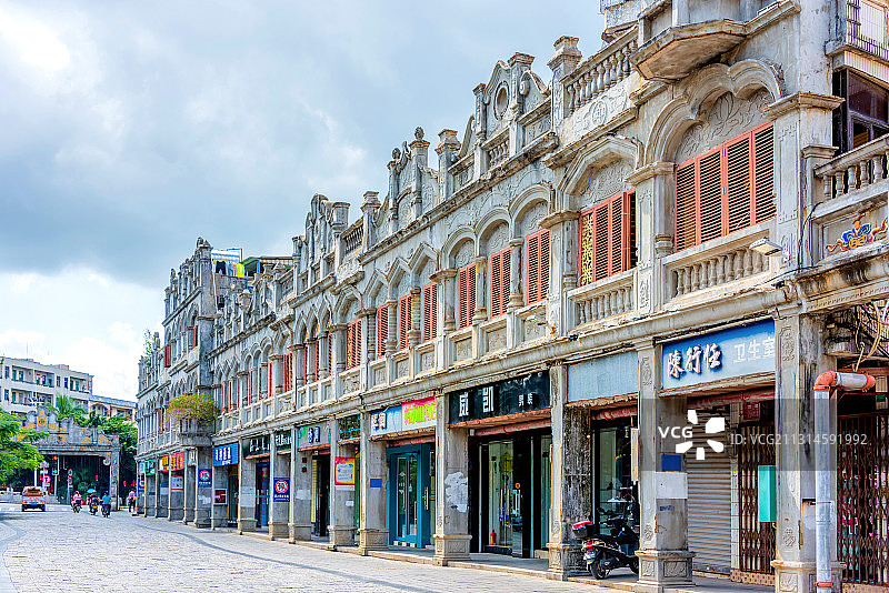中国海南省文昌市文南老街街景图片素材