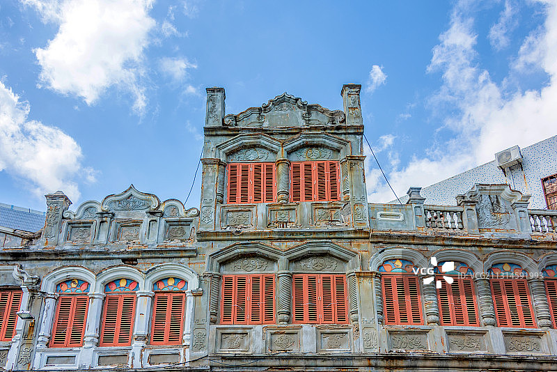 中国海南省文昌市文南老街街景图片素材