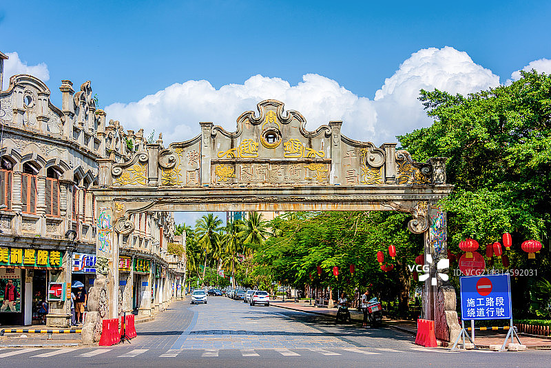 中国海南省文昌市文南老街牌坊图片素材