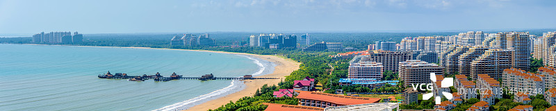 中国海南省文昌市清澜高隆湾全景图片素材