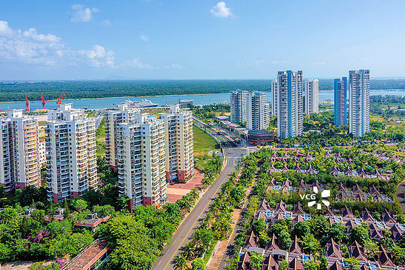 中国海南省文昌市清澜高隆湾高档社区图片素材