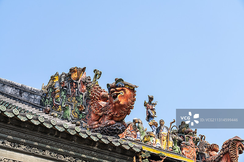 广东省广州市荔湾区中山七路陈家祠堂陈氏书院图片素材