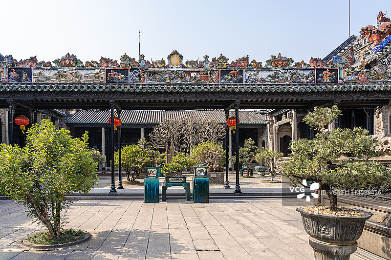 广东省广州市荔湾区中山七路陈家祠堂陈氏书院图片素材