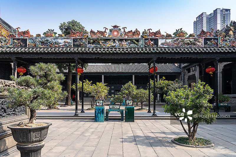 广东省广州市荔湾区中山七路陈家祠堂陈氏书院图片素材