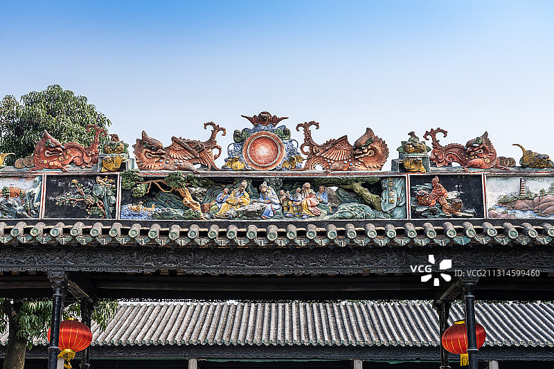 广东省广州市荔湾区中山七路陈家祠堂陈氏书院图片素材